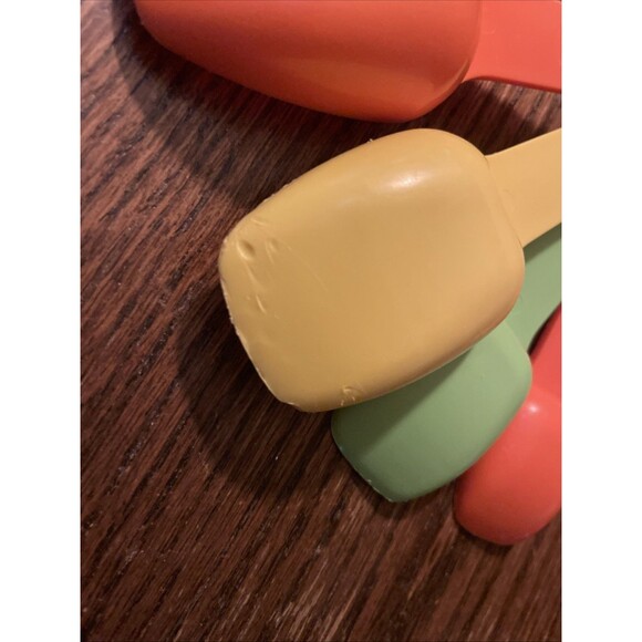 Vtg Tupperware Nesting Measuring Spoons Set of 7 Plus D Ring Yellow Green Yellow - Picture 8 of 10